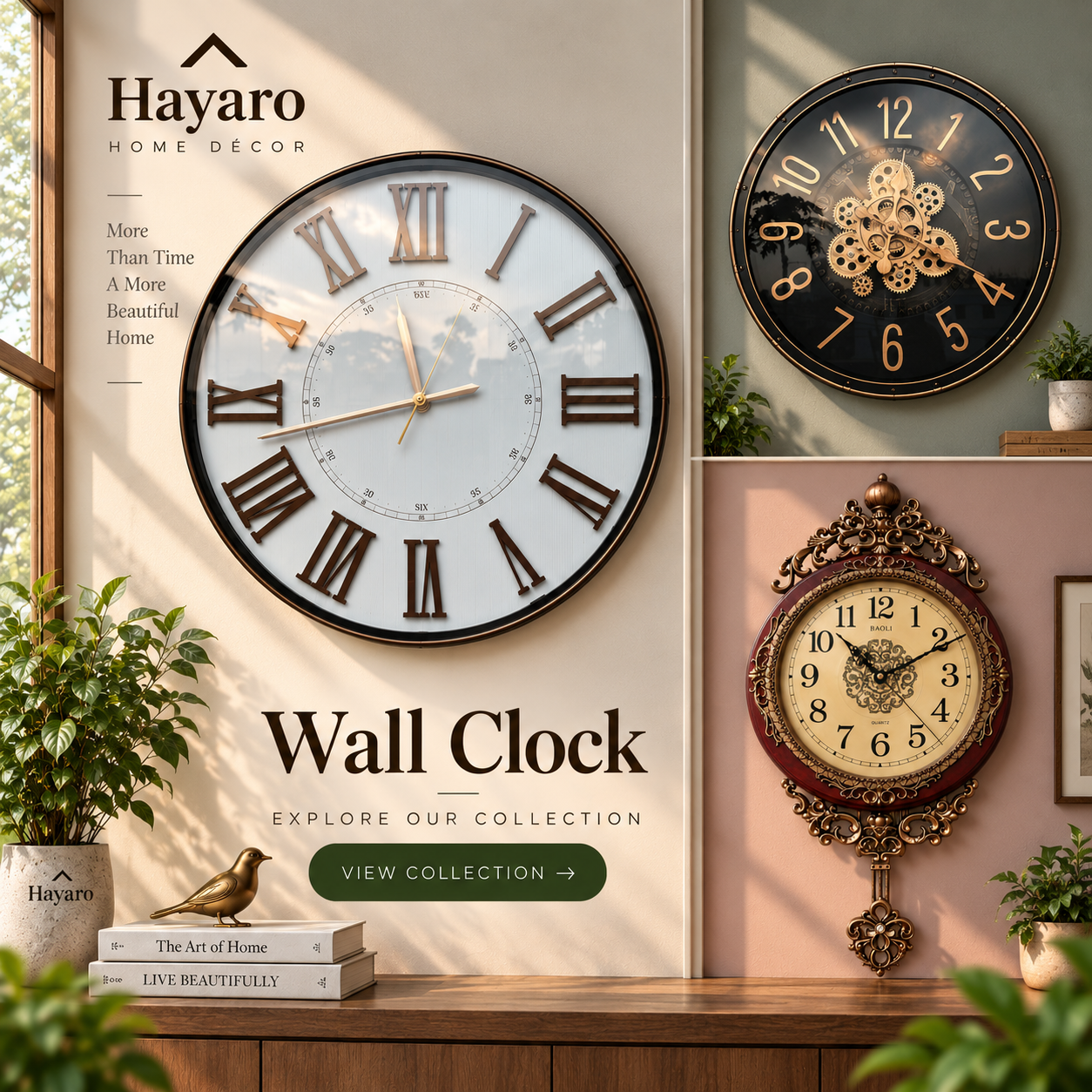 Premium Radium Glow Wall Clock – 18 Inch