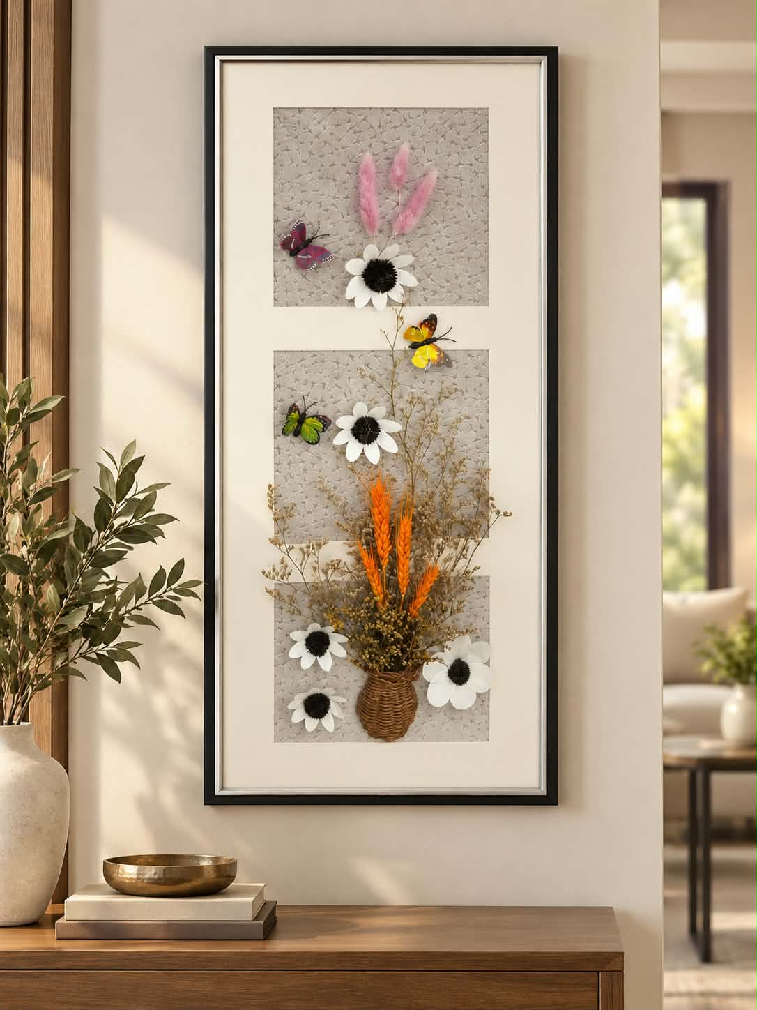 Floral Butterfly Wall Frame