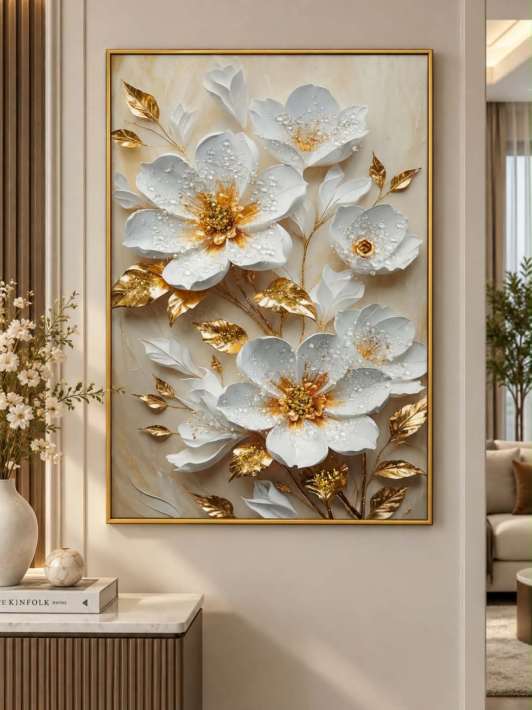 Golden Blossom Wall Art