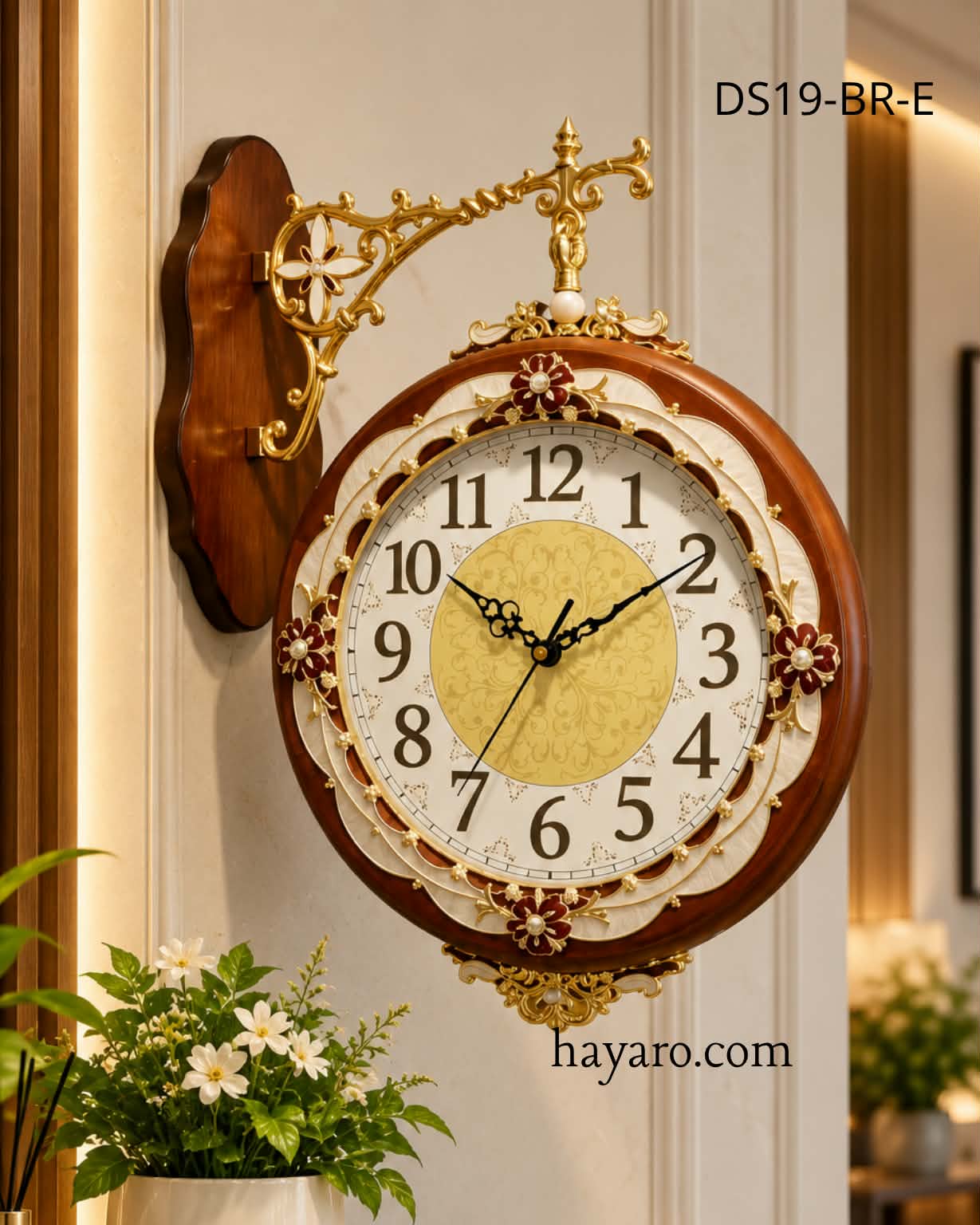 Double-Sided Station Wall Clock DS19-BRE