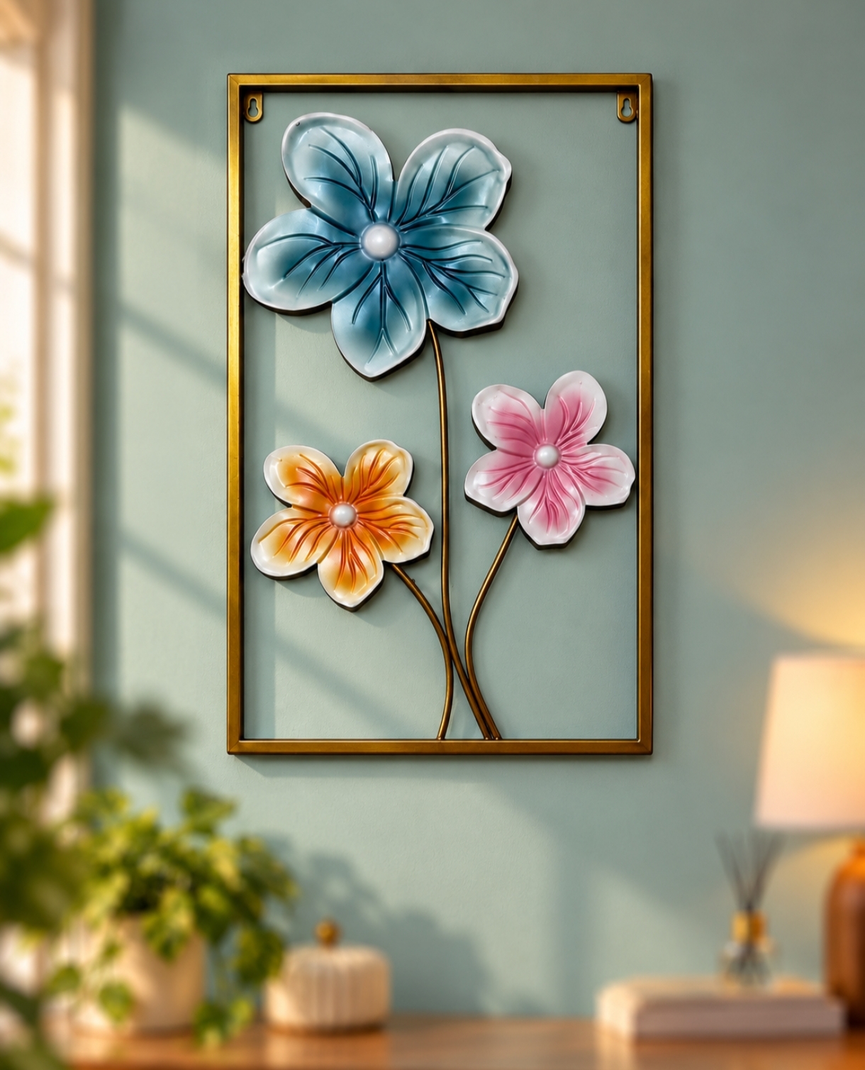 3D Floral Metal Wall Décor