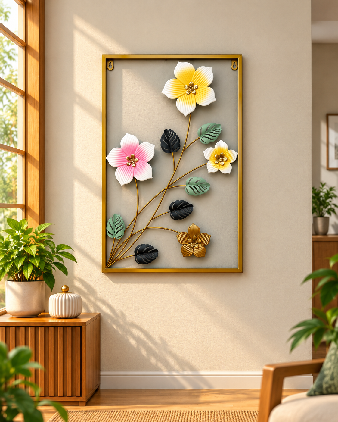 Floral & Leaf Metal Wall Decor